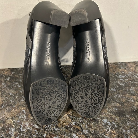 Naot Prima Bella Baccio Black Leather Heels EU Size 40 US 9 9.5 Shoes - Picture 10 of 10